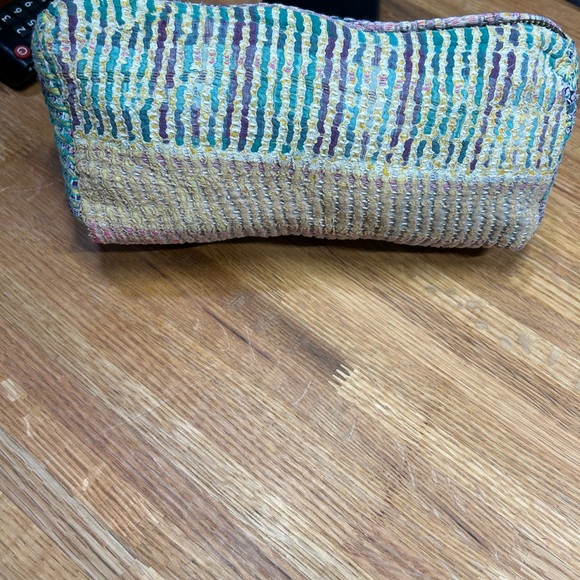 Multicolor Woven Cosmetic Pouch - Picture 2 of 5